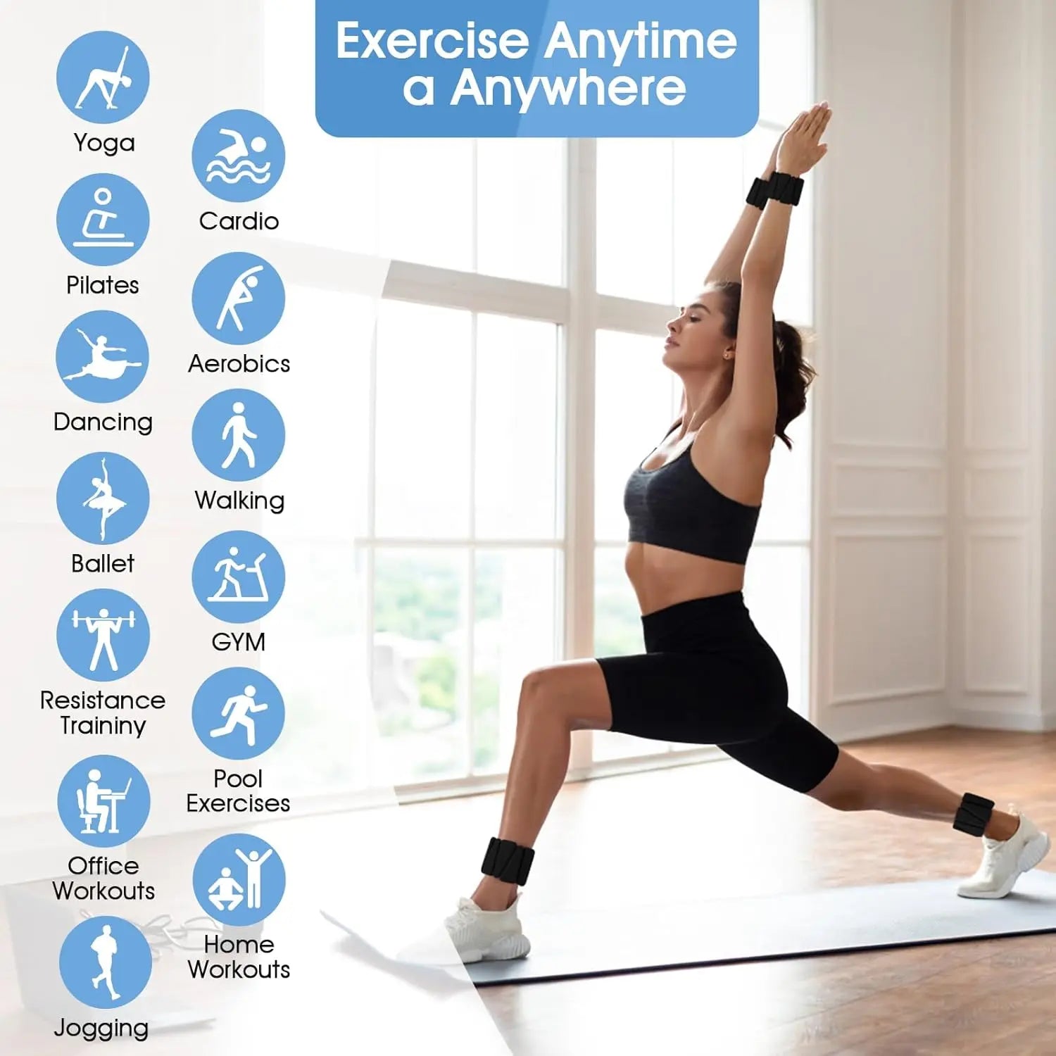 Elevate Your Fitness: Adjustable Silicone Wrist Weights - 2Pack for Enhanced Workouts in Yoga, Walking, and Gym Sessions