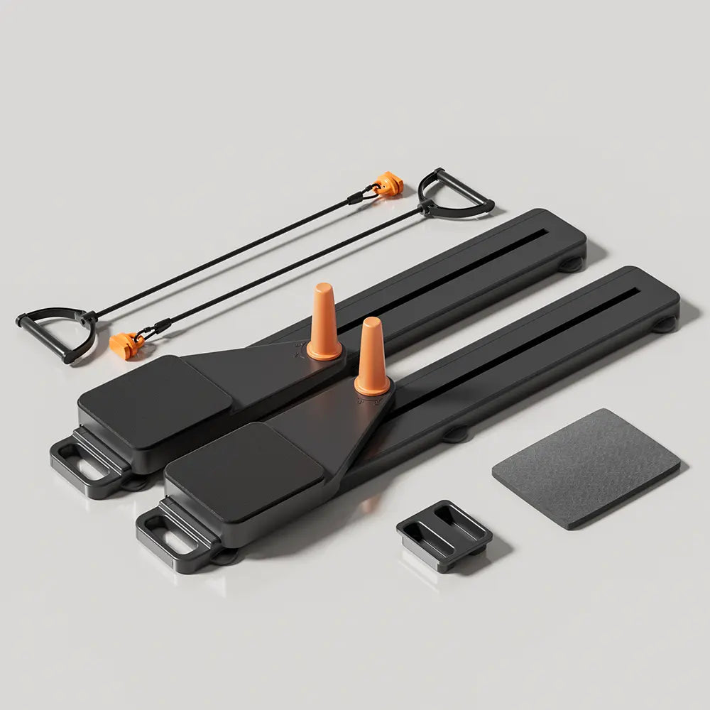 UMAY Pilates Board with Yoga Socks - Pilates Equipment Set, Multifunctional Foldable Home Pilates Board, 5-In-1 Pilates Skateboard