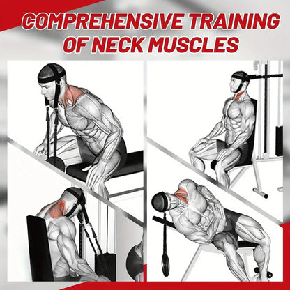 Heavy Duty Neck Trainer - Equipped with 30Inch Chains, 280 Lbs Weight Capacity, Adjustable Head Strap with Nylon Rope and Carabiner - Suitable for Gym, MMA, Weightlifting, Physical Training - Neck Strength Training Equipment, MMA Sports Gear,
