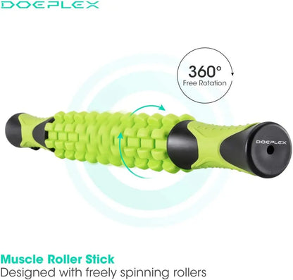 Tikaton Muscle Roller Stick, 17.5 Inches for Athletes, Relieves Cramping, Tightness & Pain, Helps Legs & Back Recovery, Comfort Body Care