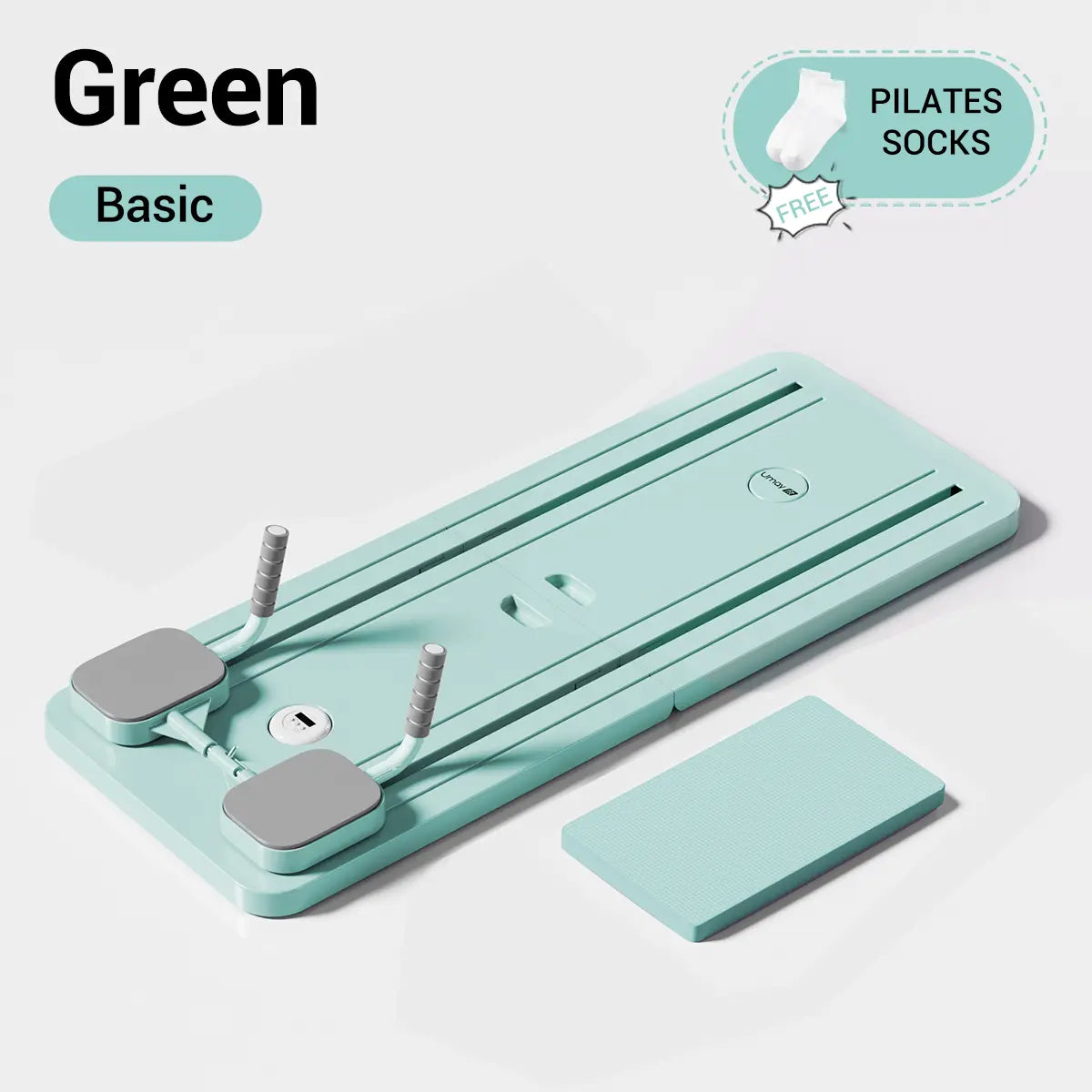 UMAY Pilates Board with Yoga Socks - Pilates Equipment Set, Multifunctional Foldable Home Pilates Board, 5-In-1 Pilates Skateboard