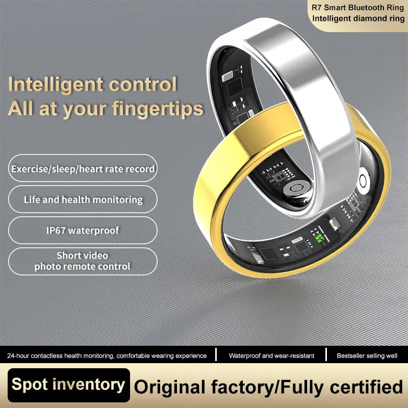 Smart Health Ring Fitness Tracker for Women Men Heart Rate Sleep Monitoring Step Counting IP68 Waterproof Activity Ring Compatible with Ios Android No Subscription