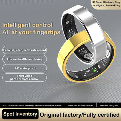 Smart Health Ring Fitness Tracker for Women Men Heart Rate Sleep Monitoring Step Counting IP68 Waterproof Activity Ring Compatible with Ios Android No Subscription