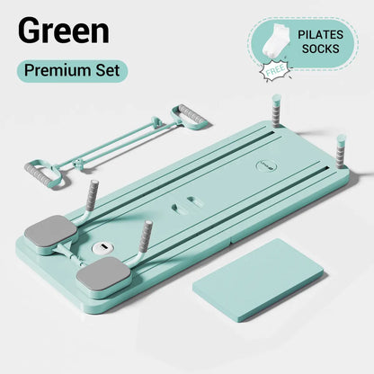 UMAY Pilates Board with Yoga Socks - Pilates Equipment Set, Multifunctional Foldable Home Pilates Board, 5-In-1 Pilates Skateboard