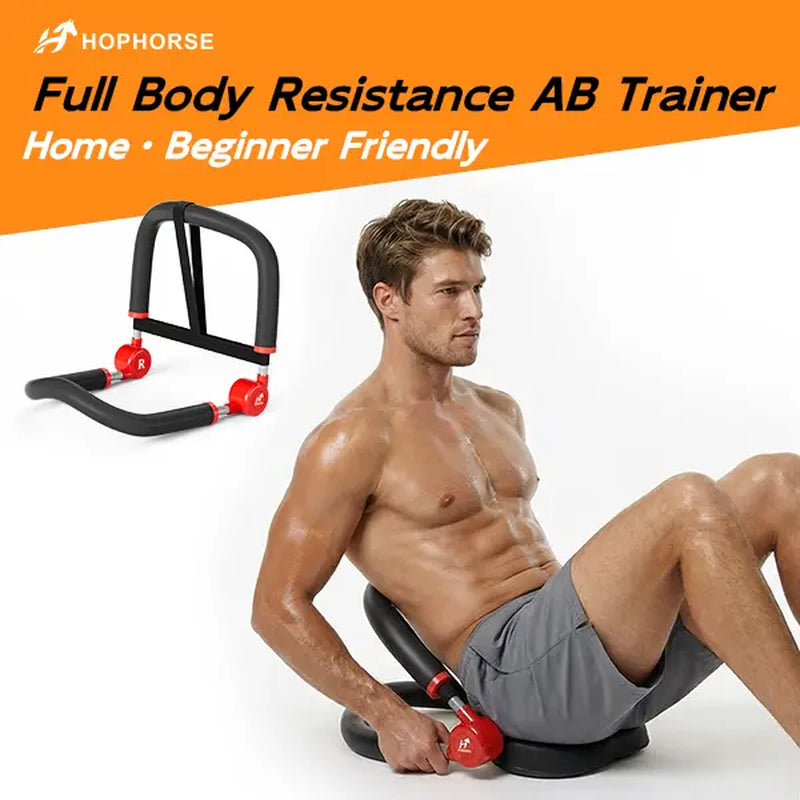 HOPHORSE 10-In-1 AB TRAINER Full Body Workout 3 Resistance Levels 35/44/57 LBS Compact Portable Beginner-Friendly Home & Daily Use Ab Exercise Machine