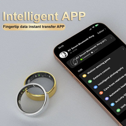 Smart Health Ring Fitness Tracker for Women Men Heart Rate Sleep Monitoring Step Counting IP68 Waterproof Activity Ring Compatible with Ios Android No Subscription