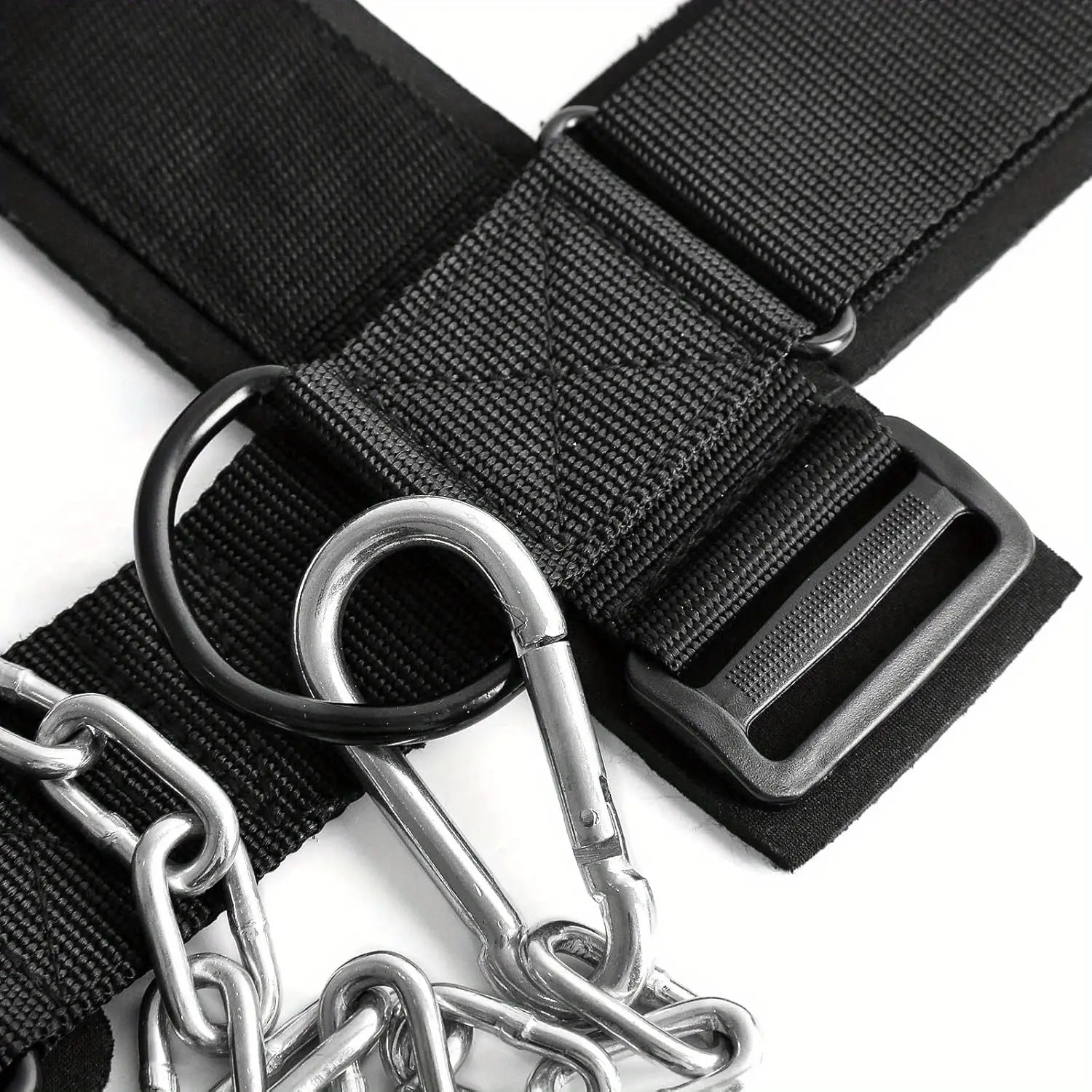 Heavy Duty Neck Trainer - Equipped with 30Inch Chains, 280 Lbs Weight Capacity, Adjustable Head Strap with Nylon Rope and Carabiner - Suitable for Gym, MMA, Weightlifting, Physical Training - Neck Strength Training Equipment, MMA Sports Gear,