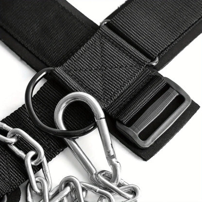 Heavy Duty Neck Trainer - Equipped with 30Inch Chains, 280 Lbs Weight Capacity, Adjustable Head Strap with Nylon Rope and Carabiner - Suitable for Gym, MMA, Weightlifting, Physical Training - Neck Strength Training Equipment, MMA Sports Gear,