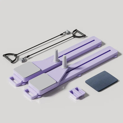 UMAY Pilates Board with Yoga Socks - Pilates Equipment Set, Multifunctional Foldable Home Pilates Board, 5-In-1 Pilates Skateboard