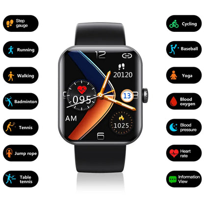 Goldenqblood Glucose Heart Rate Blood Pressure Blood Oxygen Body Temperature Detection Health Sports Waterproof Smart Wearable Smartphone Watcho