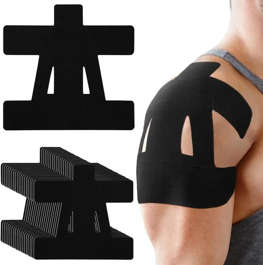 10 PCS Kinesiology Tape for Shoulder Pain Relief Pre Cut Waterproof & Breathable Elastic Sports Tape for Muscle Support & Recovery