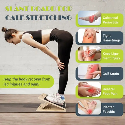 Slant Board for Calf Stretching Wooden Portable Calf Stretcher Board for Physical Support and Reducing Injury Risk Adjustable Incline Levels anti Slip Grip Surface