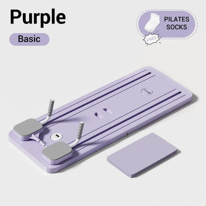UMAY Pilates Board with Yoga Socks - Pilates Equipment Set, Multifunctional Foldable Home Pilates Board, 5-In-1 Pilates Skateboard