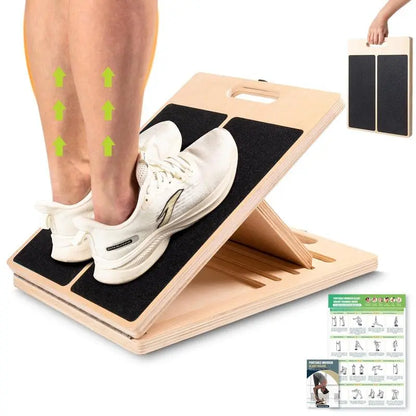 Slant Board for Calf Stretching Wooden Portable Calf Stretcher Board for Physical Support and Reducing Injury Risk Adjustable Incline Levels anti Slip Grip Surface