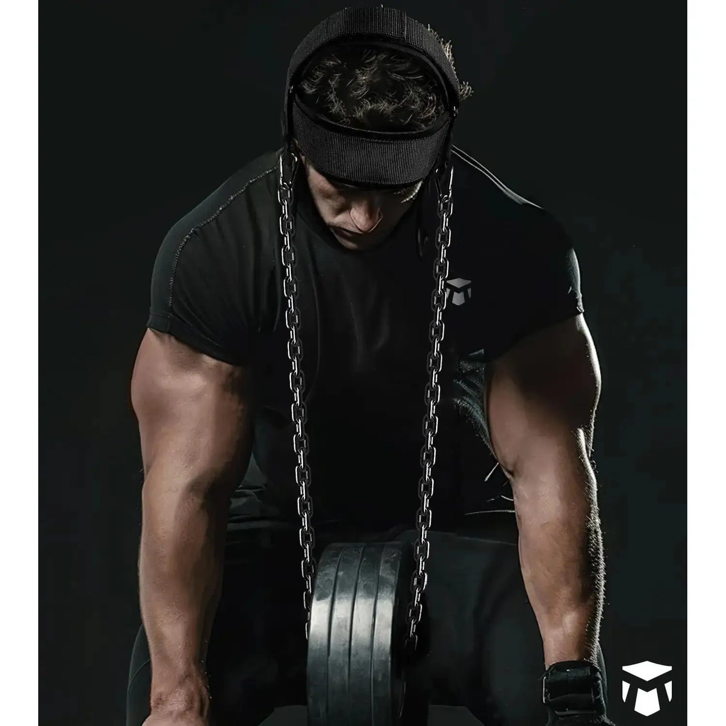 Heavy Duty Neck Trainer - Equipped with 30Inch Chains, 280 Lbs Weight Capacity, Adjustable Head Strap with Nylon Rope and Carabiner - Suitable for Gym, MMA, Weightlifting, Physical Training - Neck Strength Training Equipment, MMA Sports Gear,