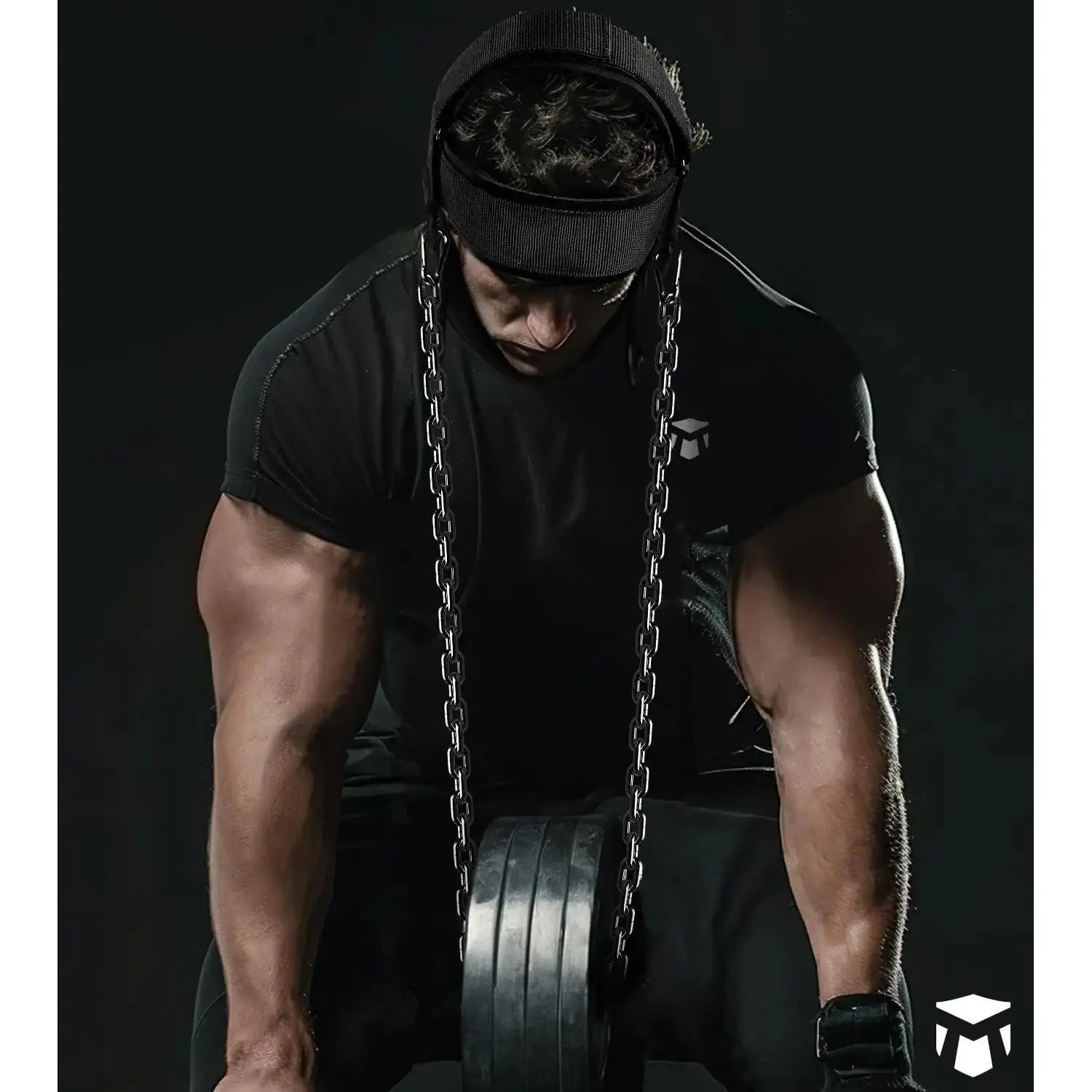 Heavy Duty Neck Trainer - Equipped with 30Inch Chains, 280 Lbs Weight Capacity, Adjustable Head Strap with Nylon Rope and Carabiner - Suitable for Gym, MMA, Weightlifting, Physical Training - Neck Strength Training Equipment, MMA Sports Gear,