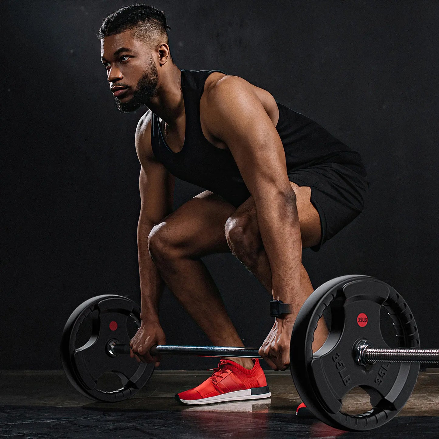 Hapsor Olympic Rubber Grip Plates 2-Inch Diameter 10LB-45LB for Secure Lifting Cast Iron Core Durable Rubber Shell Easy Grip for Home & Commercial Gyms