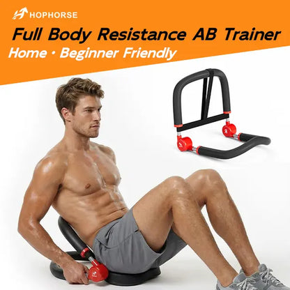 HOPHORSE 10-In-1 AB TRAINER Full Body Workout 3 Resistance Levels 35/44/57 LBS Compact Portable Beginner-Friendly Home & Daily Use Ab Exercise Machine