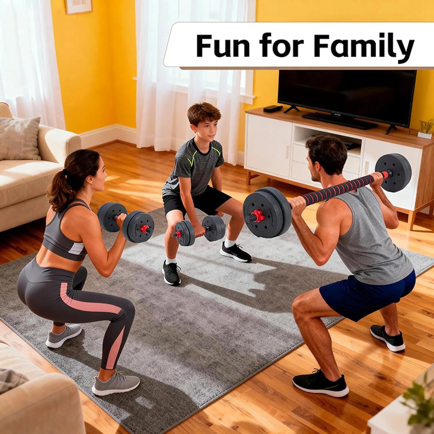 Summer Vibes 22 Lbs Adjustable Weights Dumbbells Set, Free Weights with Connector, Convertible Dumbbell Barbell Push-Up Stand Set, 3 in 1 Home Gym Fitness Weight Set for Men and Women