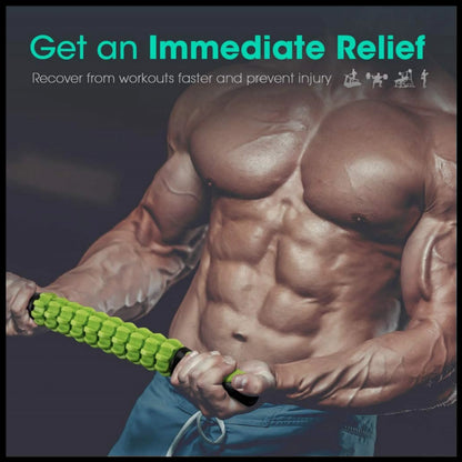 Tikaton Muscle Roller Stick, 17.5 Inches for Athletes, Relieves Cramping, Tightness & Pain, Helps Legs & Back Recovery, Comfort Body Care