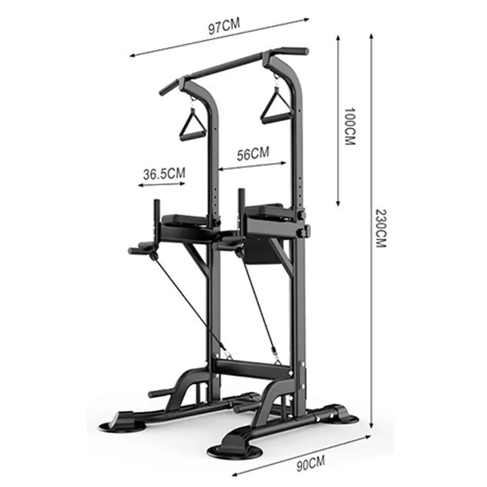 Versatile Home Gym Power Tower - Adjustable Pull-Up and Dip Bar System, Stainless Steel, 5-In-1 Versatility, Space-Efficient Design, Ideal for Calisthenics and Home Fitness - Lat Pulldown Machine