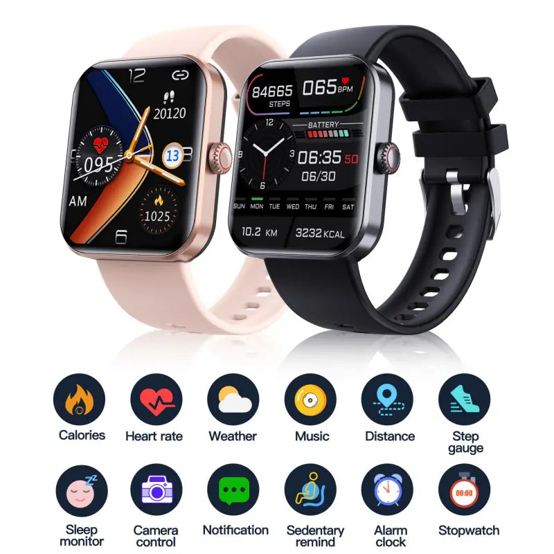 Goldenqblood Glucose Heart Rate Blood Pressure Blood Oxygen Body Temperature Detection Health Sports Waterproof Smart Wearable Smartphone Watcho