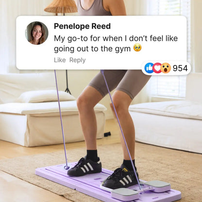 UMAY Pilates Board with Yoga Socks - Pilates Equipment Set, Multifunctional Foldable Home Pilates Board, 5-In-1 Pilates Skateboard